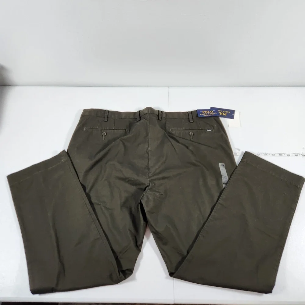 Polo Ralph Lauren‎ Mens Stretch Slim Fit Chino Pants Olive Brown 40x30 NWT
